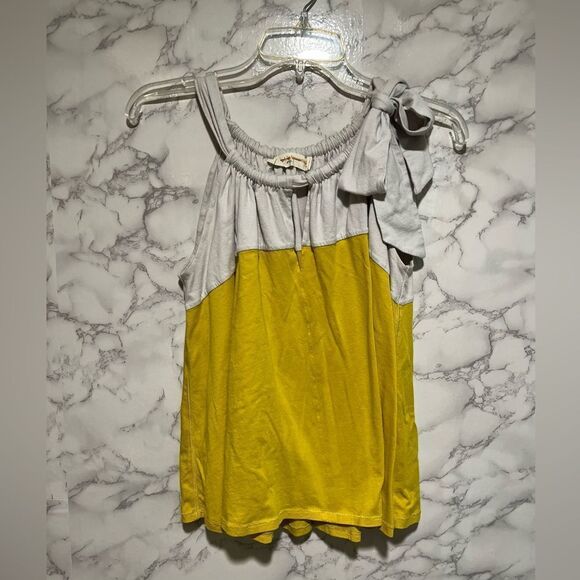 Anthropologie Pilcro and the Letterpress color block Tank Top yellow/grey - Picture 1 of 6